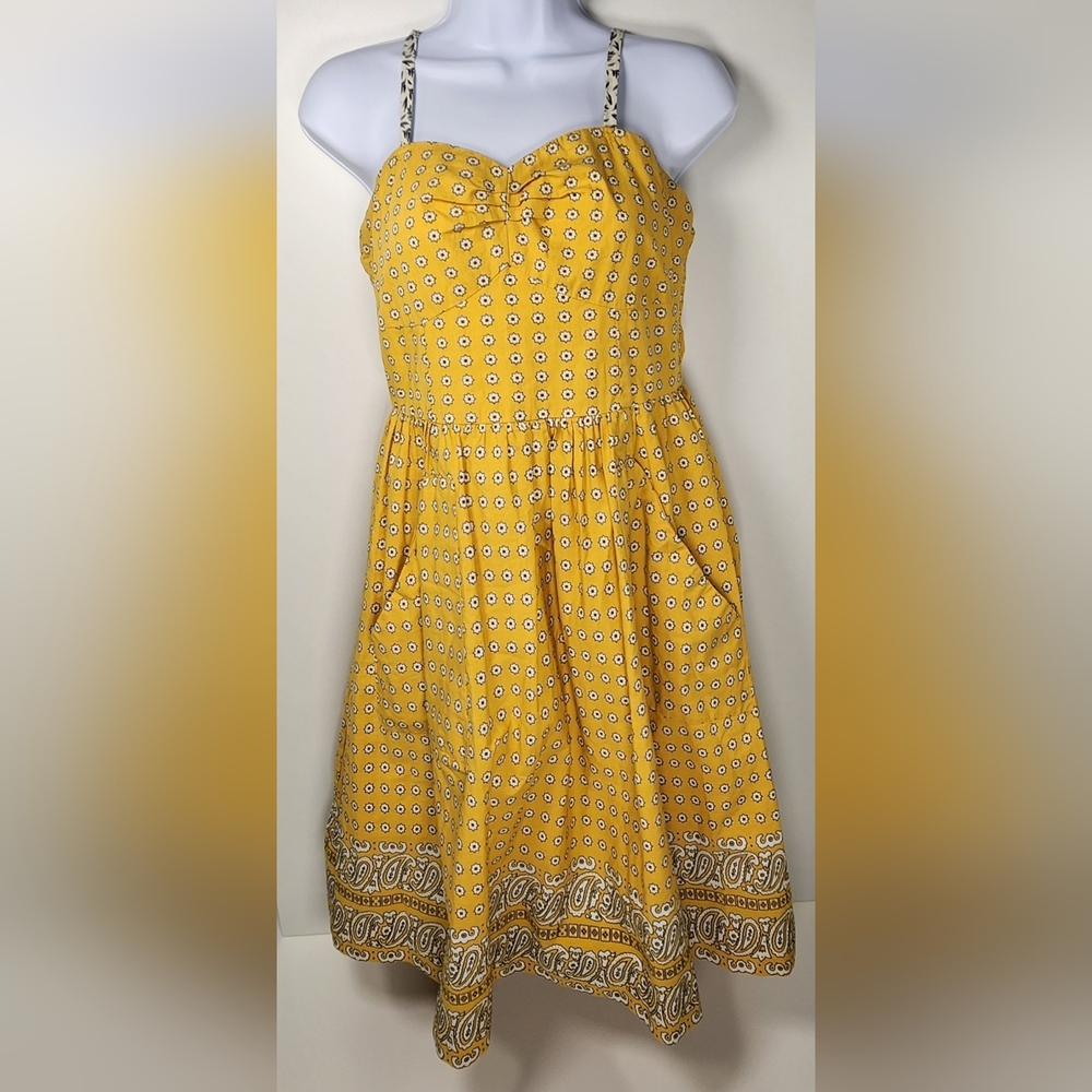 Women's‎ Anthropology Girls from Savoy Size S Yellow Bandana Print Dress
